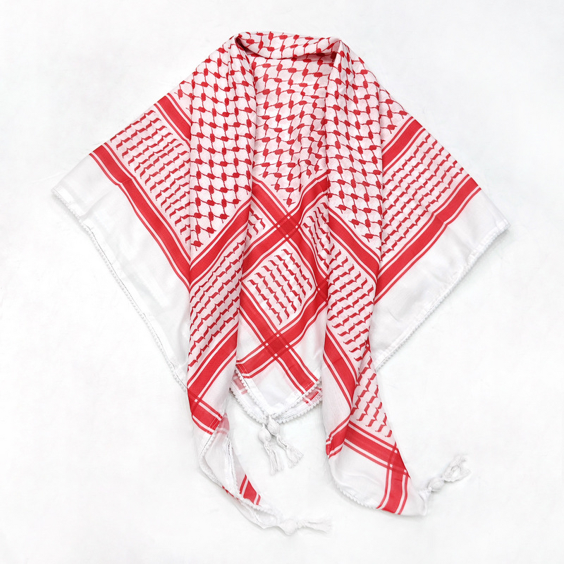Kuffiyeh Print Scarf Manufacturer - OEM 140x140cm Woven Square Tassels Shawl