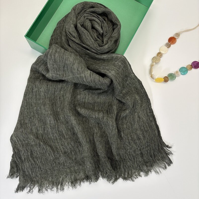 Rayon Wrinkle Hijab Supplier - Bulk Solid Crinkle Fringes Daily Scarf