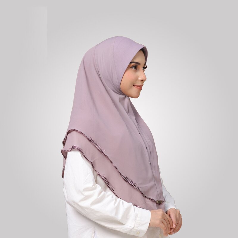 Amira Instant Chiffon Hijab Factory - Bulk Double Layer Rhinestone Headscarf