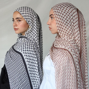 Printed Chiffon Keffiyeh Manufacturer - OEM Unisex Plaid Headscarf