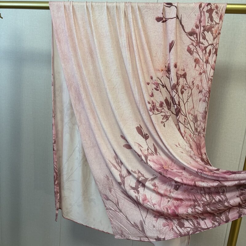 Printed Jersey Hijab Supplier - Bulk Floral Gradient Luxury Shawl