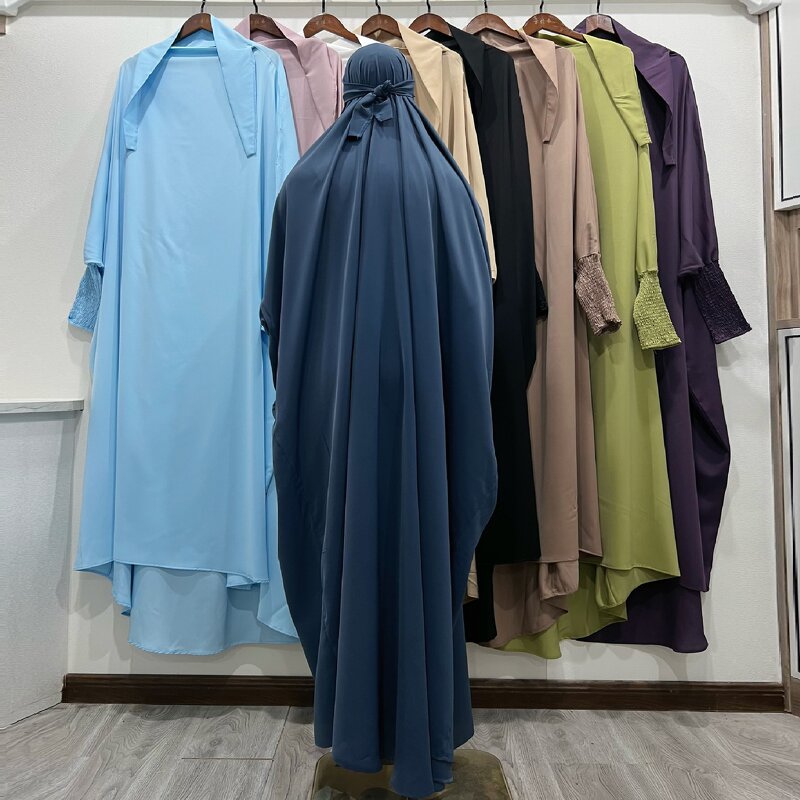 Prayer Jilbab Factory - OEM Batwing Sleeve Maxi Stretchable Robe