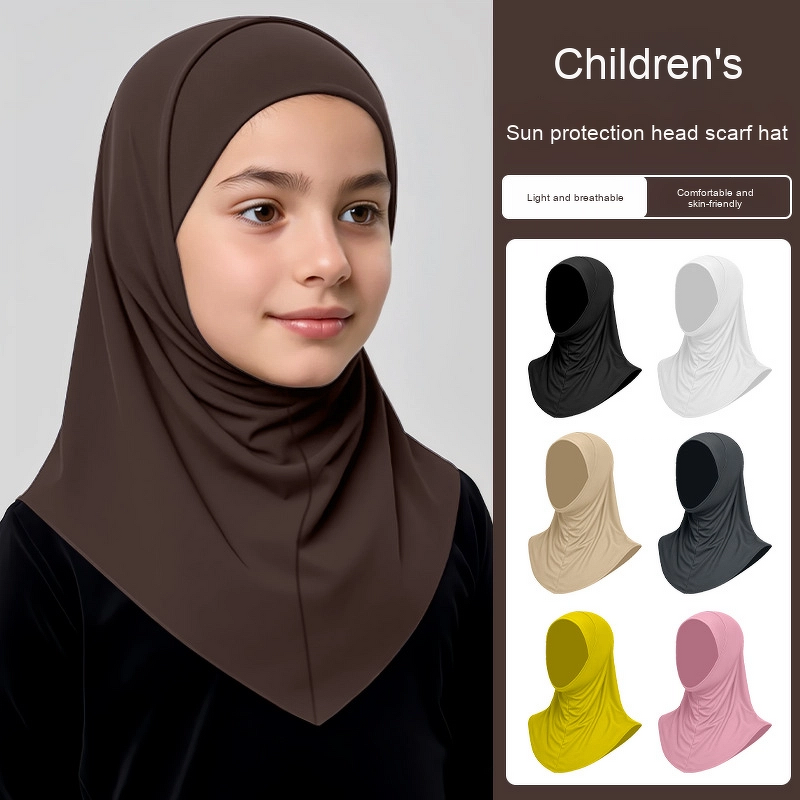 Amira Instant Sports Hijab Supplier - OEM Children School Plain Stretchy Cap