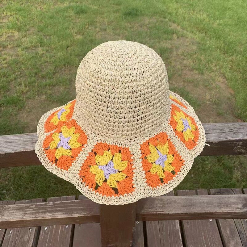 Seaside Beach Straw Hat Supplier - 2025 New Seaside Vacation Leisure Travel Handmade Flower