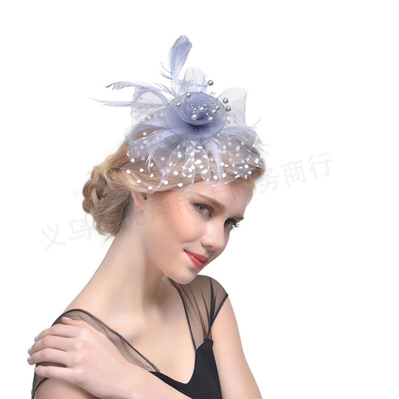 Korean European Style Hat Supplier - Wholesale Feather Felt Flowers Veil Caps Festival Headwear