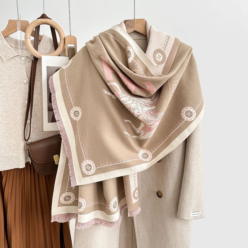 Abstract Sketch Shawl Supplier - Wholesale New Jacquard Design Soft Winter for Women Fashion