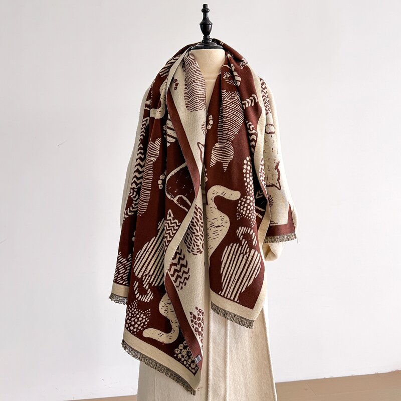 Cashmere-Like Shawl Factory - Wholesale Luxury Fashion Diamond Grid Autumn Winter Korean Style