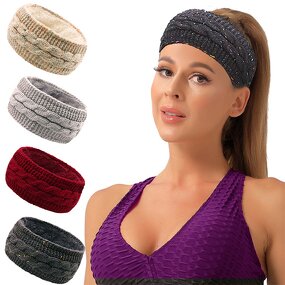 Fleece Headband Factory - OEM/ODM New Winter Lined Knitted Warm Ear Warmer Sports Headwear