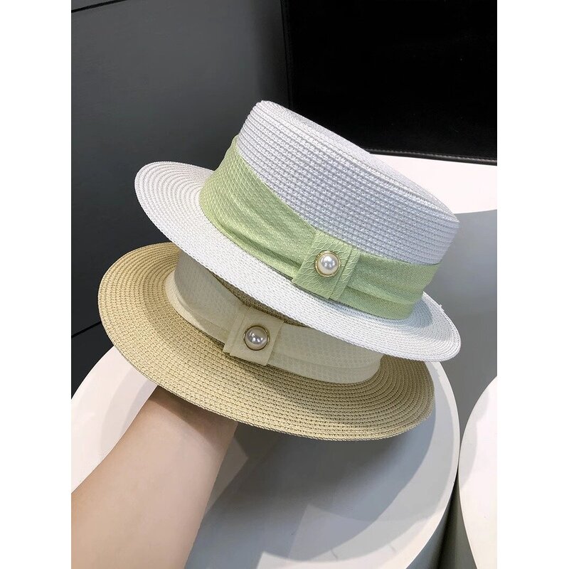 Vintage French Straw Hat Factory - Wholesale Fashion Elegant Sun Shade Flat Hat Ladies Top