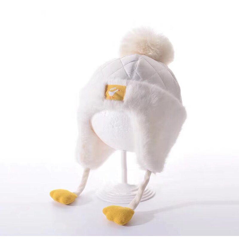 Baby Cap Supplier - Wholesale Winter Cartoon Ear Protection Cute Pompom Warm Windproof