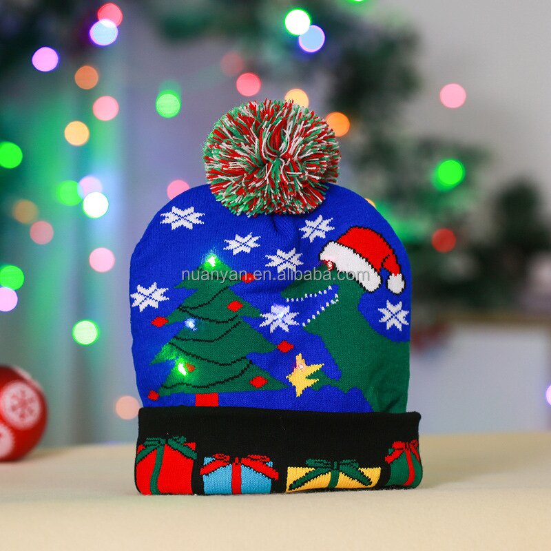 Sombrero De Navidad Supplier - Wholesale Family Light up Colorful Knitted Xmas with LED