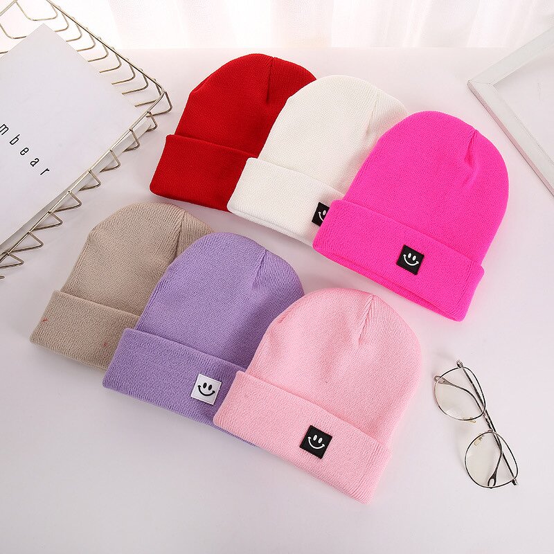Unisex Cold Hat Supplier - OEM/ODM Autumn Winter Smiling Face Striped Breathable Acrylic