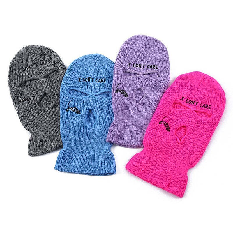 Embroidery Balaclava Supplier - OEM/ODM Custom Design Multi Color Logo Motorcycle 3 Hole Full Face