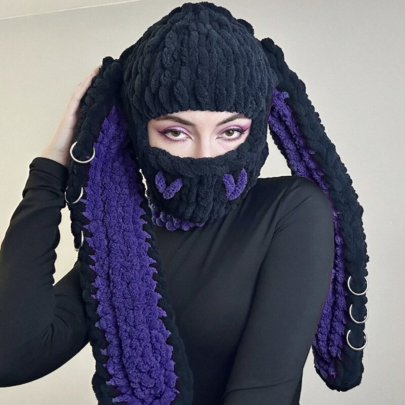 One Hole Balaclava Factory - Wholesale Spring Matching Color Hat Mask in One Warm Knitted