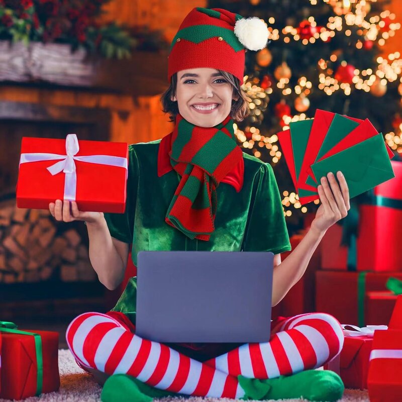 Christmas Hat Set Manufacturer - OEM/ODM 2025 High Quality New with Bell Decoration Red Striped