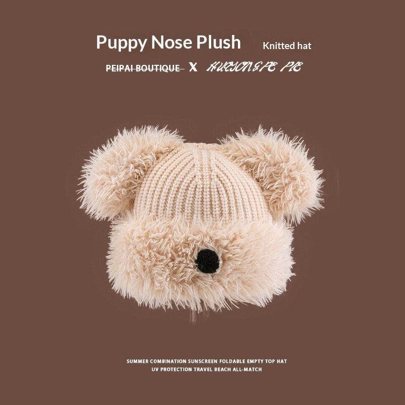 Plush Knitted Hat Factory - OEM/ODM Cute Big Ear Warm Joker Women's Korean Style Spandex