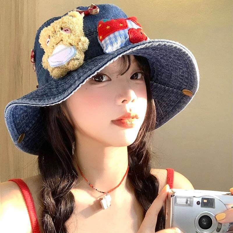 3D Bear Bucket Hat Factory - OEM/ODM High Quality Cute Solid Color Large Brim Face-Slimming