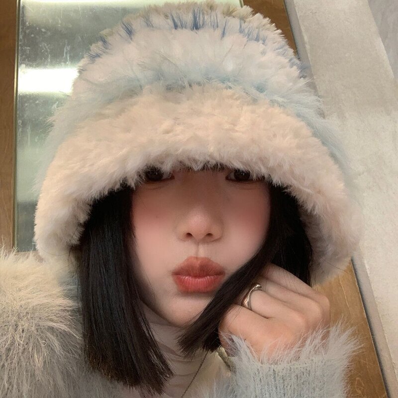 Bucket Hat Manufacturer - OEM/ODM Creative Y2K Color Matching Soft Plush Big Head Circumference