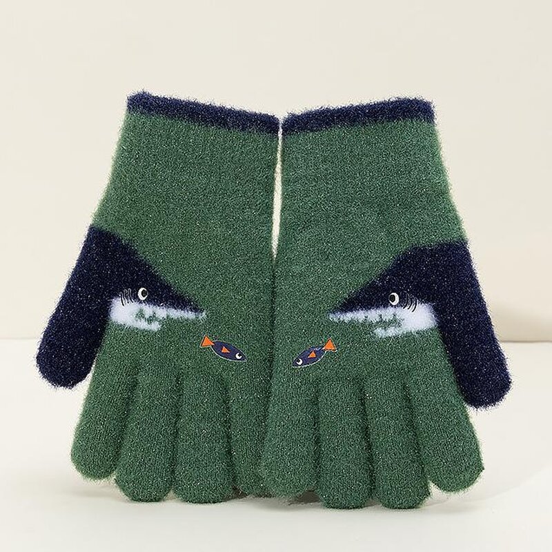 Riding Gloves Factory - Wholesale New Fleece-Lined Windproof Cold-Resistant Cute Knit Touchscreen