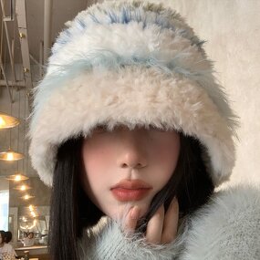 Bucket Hat Manufacturer - OEM/ODM Creative Y2K Color Matching Soft Plush Big Head Circumference