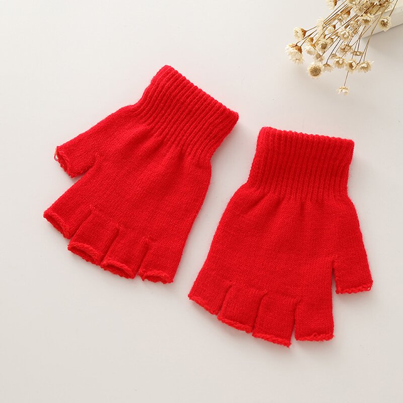 Kids' Winter Gloves Manufacturer - Wholesale 1-3 Years Old Solid Color Five-Finger Kindergarten Primary