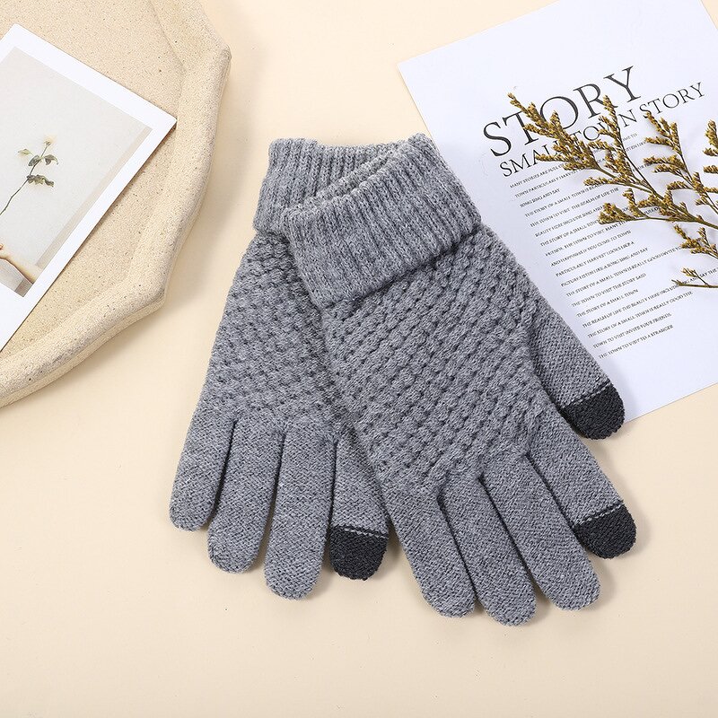 Half Finger Gloves Factory - New Solid Color Warm Autumn Winter Office Cycling Stretchy Cotton