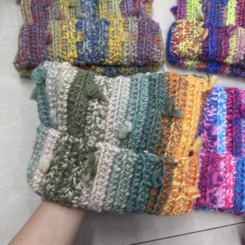 Ear Flap Knitted Hat Manufacturer - Wholesale Charming Sweet Color Block Design Handmade