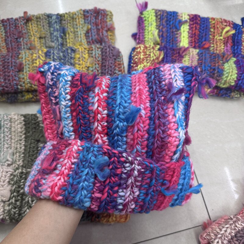 Ear Flap Knitted Hat Manufacturer - Wholesale Charming Sweet Color Block Design Handmade