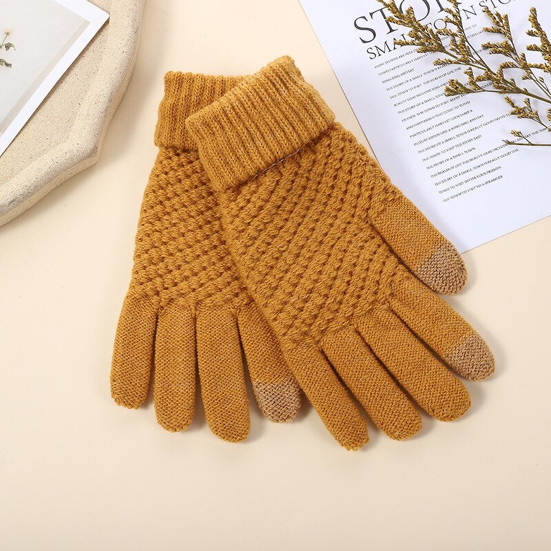 Half Finger Gloves Factory - New Solid Color Warm Autumn Winter Office Cycling Stretchy Cotton
