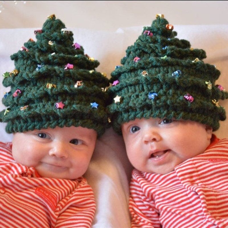 Family Knit Cap Supplier - Wholesale New Matching Christmas Tree Star Design Unisex Crochet