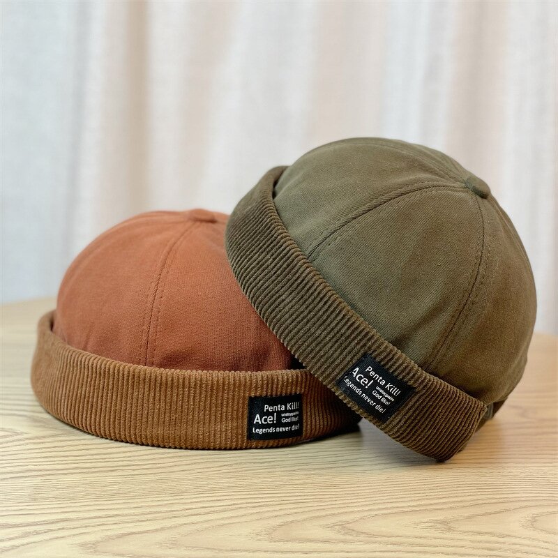 Corduroy Sport Hats Factory - Fashion Pure Color No Brim Cap Couples Hip Hop Baseball Caps