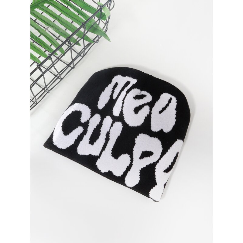 Knitted Beanie Supplier - OEM/ODM Hot Selling Y2K Pullover Letter Jacquard Acrylic Warm