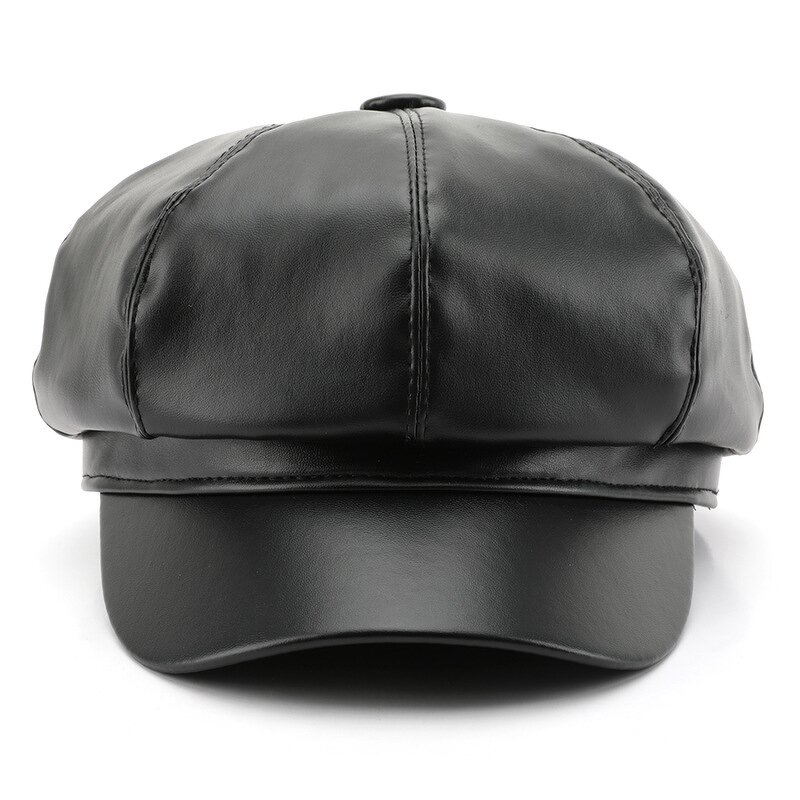 Women Berets Supplier - OEM/ODM Autumn Winter Leather Designer British Retro Fashion