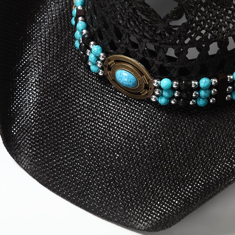 Vintage Embroidered Denim Hat Supplier - Outdoor Sun Protection Cap Wide Brim for Beach Travel