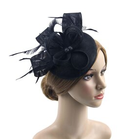Bride Feather Headpiece Factory - OEM/ODM Elegant with Polka Dot Veil Flower Clip Vintage