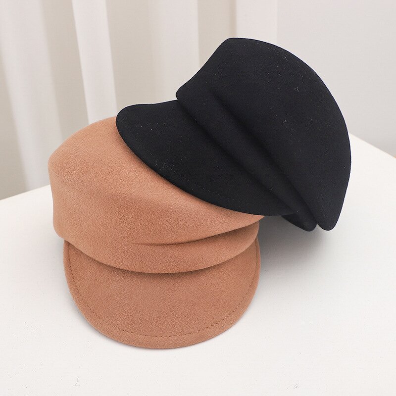 Short Brimmed Hat Factory - OEM/ODM Sophisticated Structured British New Autumn Winter Velvet