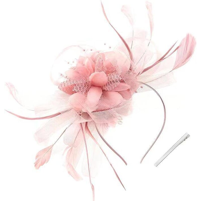 Hair Hoop Headpiece Factory - High Quality New Mesh Feather Vintage Performance Hair Ornament