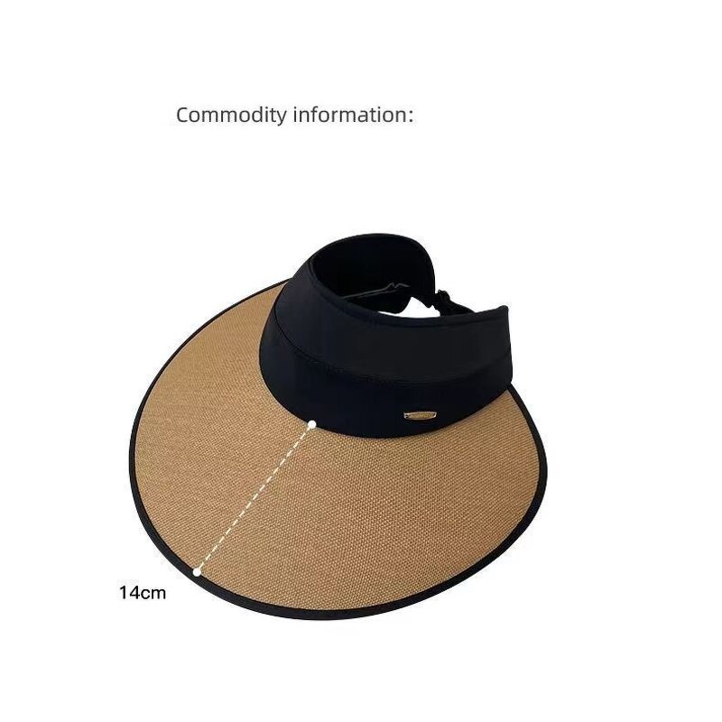 Korean Sun Hat Manufacturer - OEM/ODM Holiday Wind Increase Visor Ice Silk Splicing Straw Empty Top