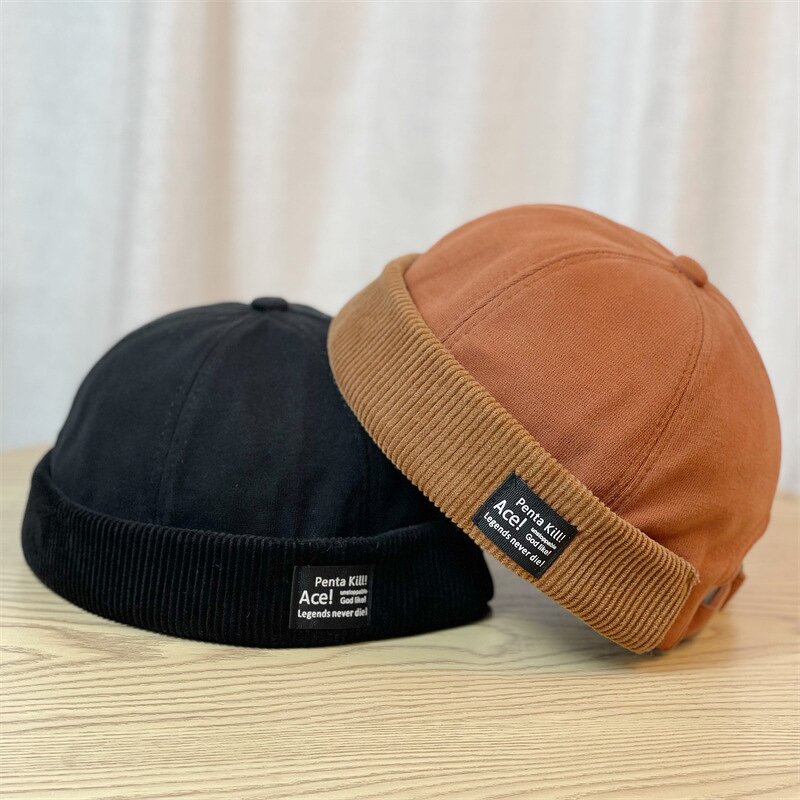 Corduroy Sport Hats Factory - Fashion Pure Color No Brim Cap Couples Hip Hop Baseball Caps