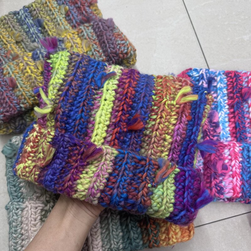 Ear Flap Knitted Hat Manufacturer - Wholesale Charming Sweet Color Block Design Handmade