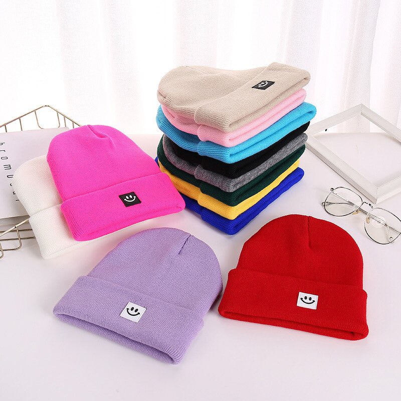 Unisex Cold Hat Supplier - OEM/ODM Autumn Winter Smiling Face Striped Breathable Acrylic