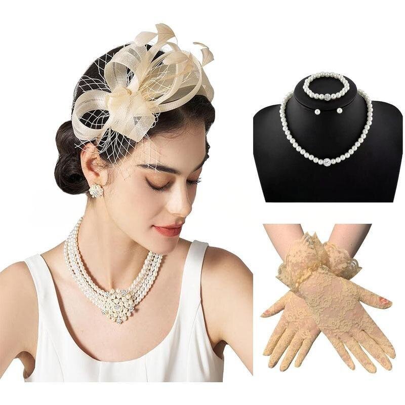 Mesh Headpiece Supplier - High Quality Photography Flower Hair Accessories Race Feather