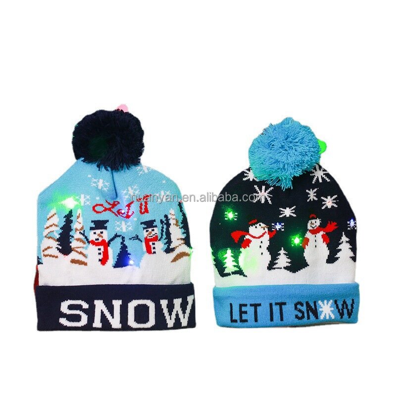 Sombrero De Navidad Supplier - Wholesale Family Light up Colorful Knitted Xmas with LED