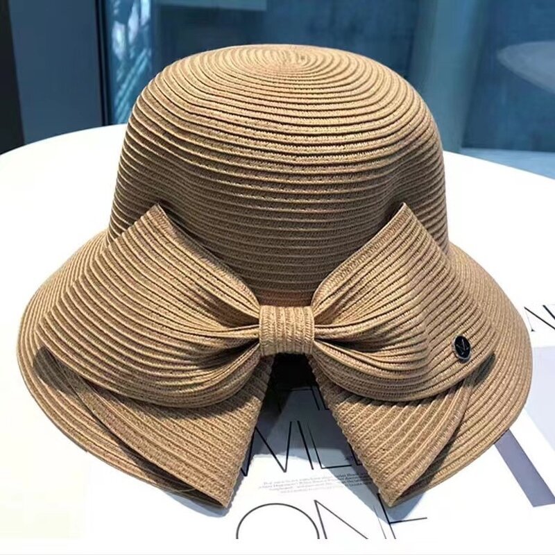 Hand-crocheted Straw Hat Factory - Summer Sun protection Day Fresh Flowers Foldable Shade Fisherman