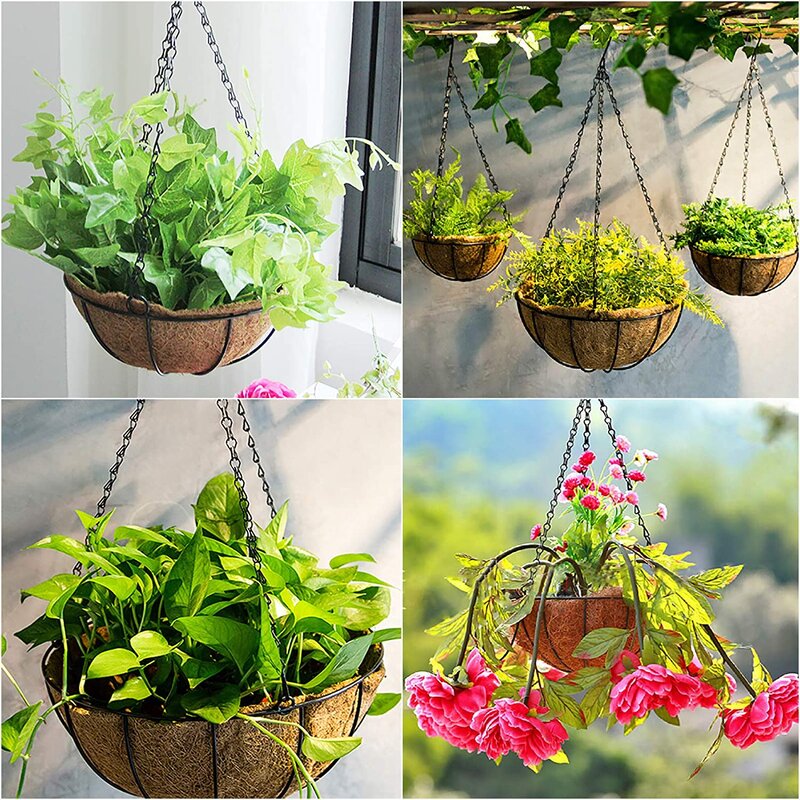 Metal Hanging Basket Supplier - Diameter 10'' Iron Garden Ornaments Hanging