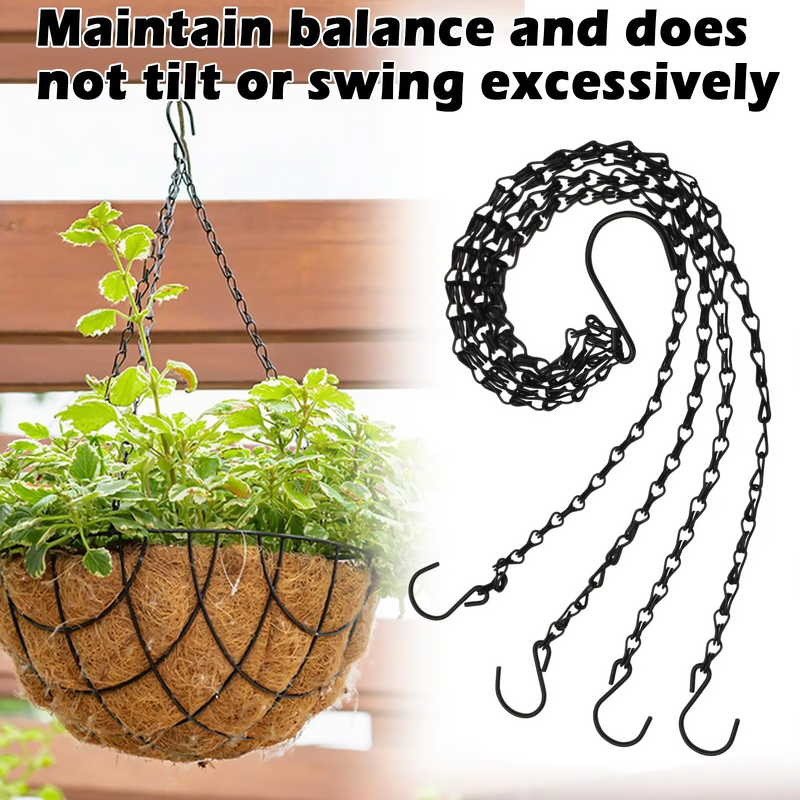 Iron Hanging Chain Manufacturer - 3-Lead with Hooks for Flower Pots Planters