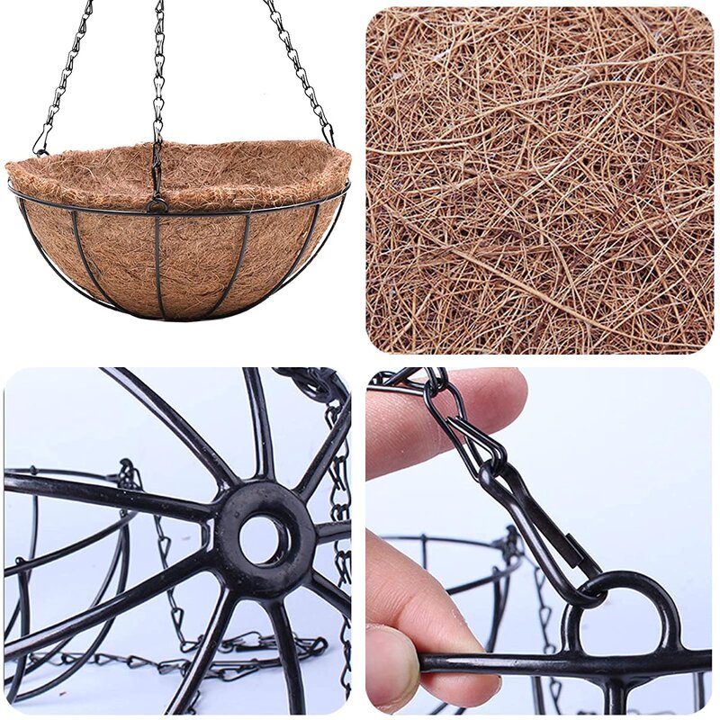 Metal Hanging Basket Supplier - Diameter 10'' Iron Garden Ornaments Hanging