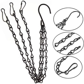 Iron Hanging Basket Chain Factory - 40cm with 3 Hooks Hydroponic Plant Grow Basin