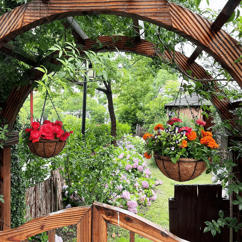 Metal Hanging Basket Supplier - Diameter 10'' Iron Garden Ornaments Hanging