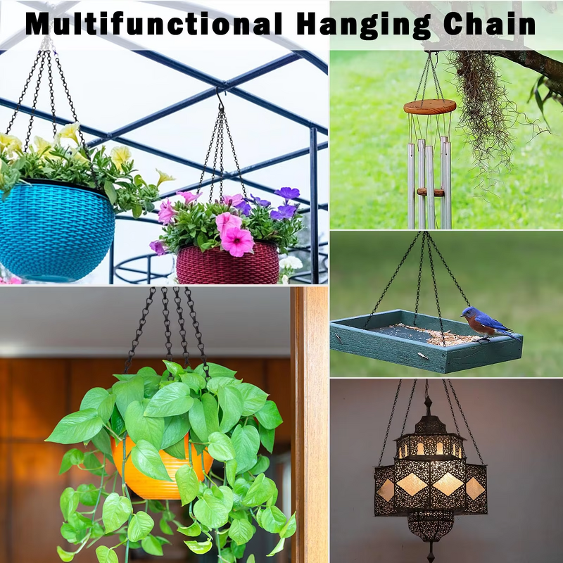 Iron Hanging Chain Manufacturer - 3-Lead with Hooks for Flower Pots Planters